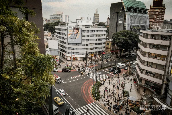 高清摄影 城市和道路的航拍视角