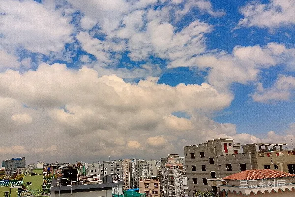 高清摄影 从屋顶俯瞰城市景色