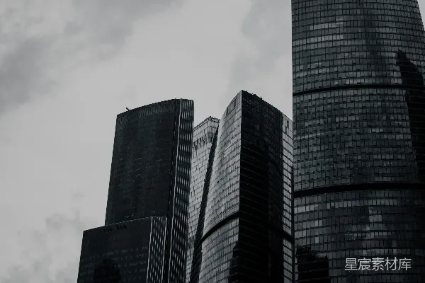 高清摄影 一座城市中的几栋摩天大楼