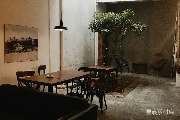 高清摄影 黑色木桌和椅子