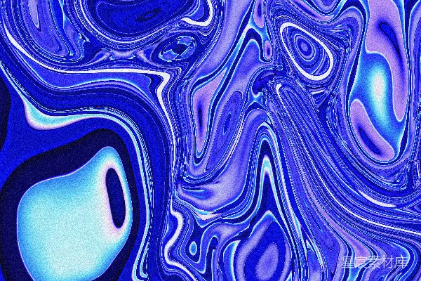 高清摄影 抽象的蓝色和紫色旋涡液体图案。