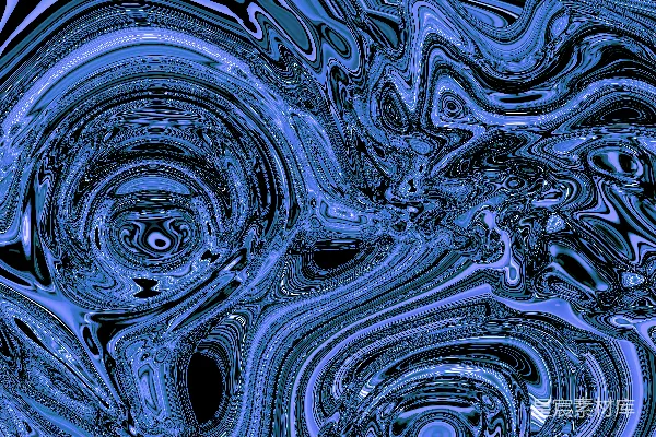 高清摄影 旋转的蓝色抽象图案，背景为深色