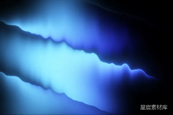 高清摄影 抽象的蓝光波在黑暗背景上