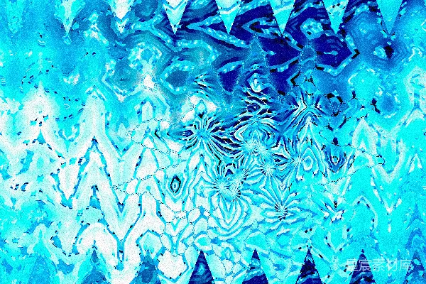 高清摄影 展示的是抽象的蓝色波浪和扭曲的图案。