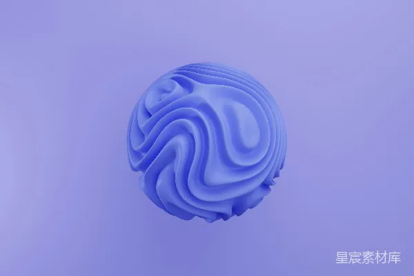 高清摄影 一个蓝色的物体漂浮在紫色背景上。