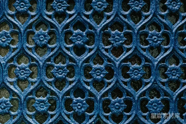 高清摄影 一个蓝色金属表面的特写照片