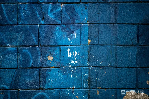 高清摄影 一堵蓝色的砖墙