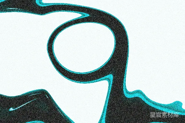 高清摄影 带有明亮青绿色轮廓的抽象形状。