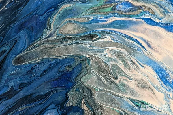 高清摄影 一幅蓝色和白色调的抽象画