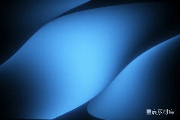 高清摄影 蓝色抽象曲线与黑色背景对比