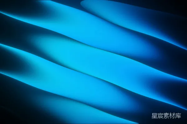 高清摄影 抽象的蓝光条纹在黑暗背景上。