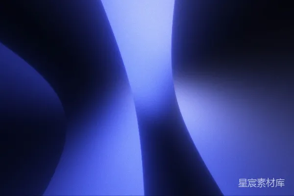 高清摄影 抽象的蓝黑色曲线形状，柔和的光线