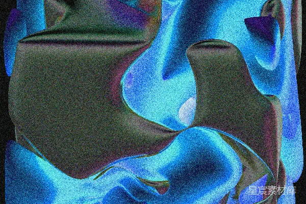 高清摄影 抽象的蓝色和紫色液体在黑色背景中形成。