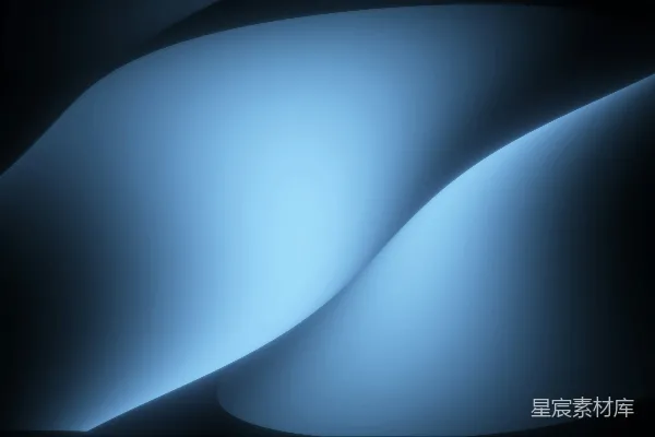 高清摄影 浅蓝色的光亮曲线在深色背景上形成对比。