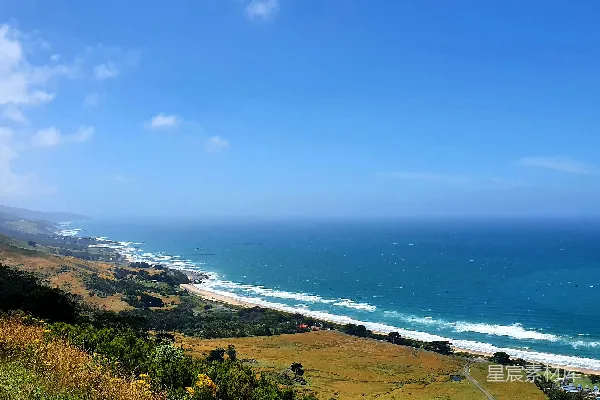高清摄影 从山上俯瞰海洋的景色