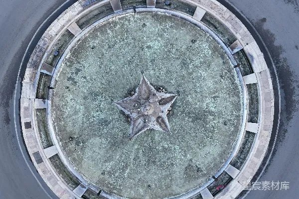 高清摄影 一个星形纪念碑的鸟瞰图。