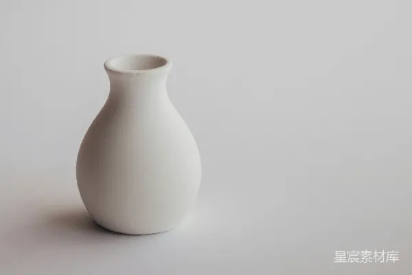 高清摄影 一个白色的花瓶放在一个白色的桌子上。
