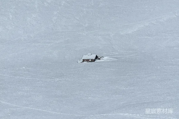 高清摄影 白天雪地上的一辆黑白相间的车