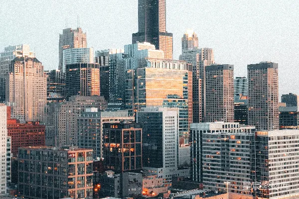 高清摄影 一座城市中高耸建筑的景象