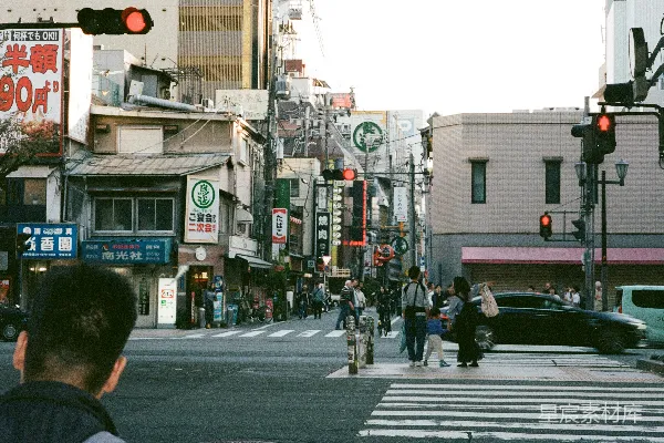 高清摄影 繁忙的城市街道，车流不息