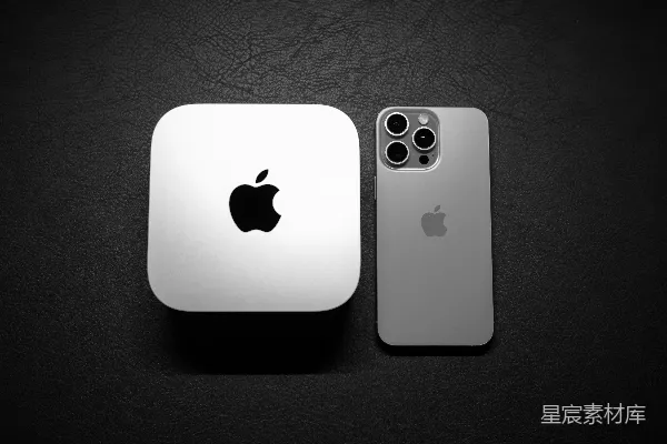 高清摄影 一部白色的苹果iPhone手机放在另一部iPhone手机旁边。