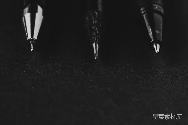高清摄影 银色和黑色的点按笔