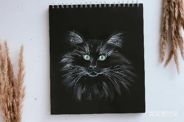 高清摄影 黑白猫画