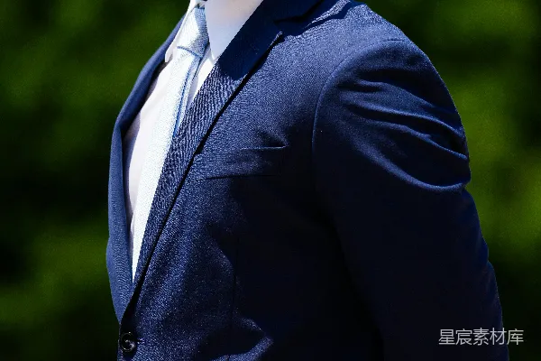 高清摄影 一个穿着西装打着领带的男人站在树前。