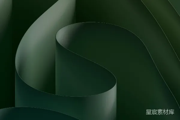 高清摄影 一个绿色抽象背景，带有曲线和曲线。