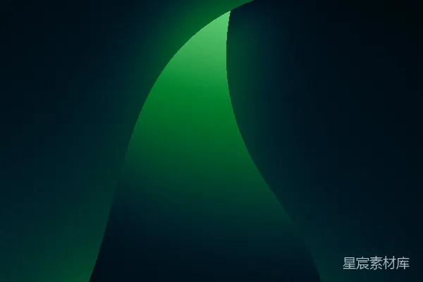 高清摄影 一个暗绿色的背景，带有弯曲的线条。