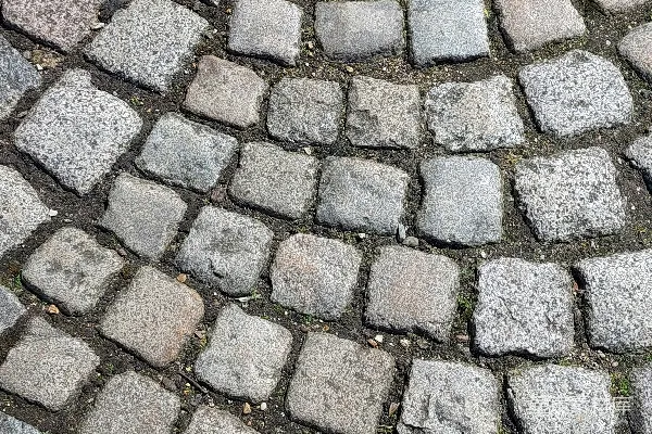高清摄影 一条鹅卵石街道的特写