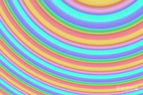 高清摄影 在浅色背景上，有同心的柔和彩虹弧线。