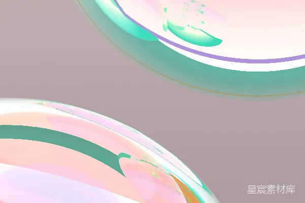 高清摄影 在柔软的紫色背景上，抽象的彩虹色泡泡