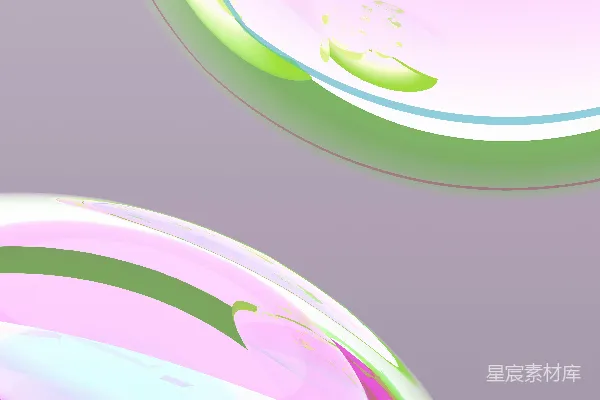 高清摄影 带有绿色和粉色点缀的抽象粉彩形状。