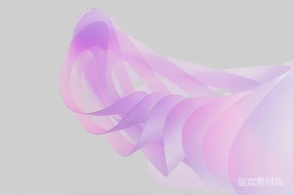 高清摄影 抽象的粉彩丝带在灰色背景上飘动