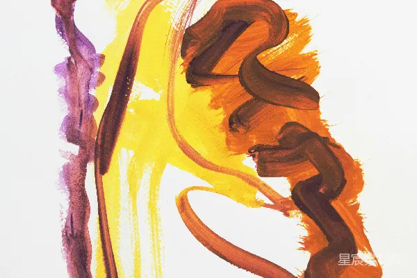 高清摄影 一幅黄色和紫色的花在白色背景上的画作