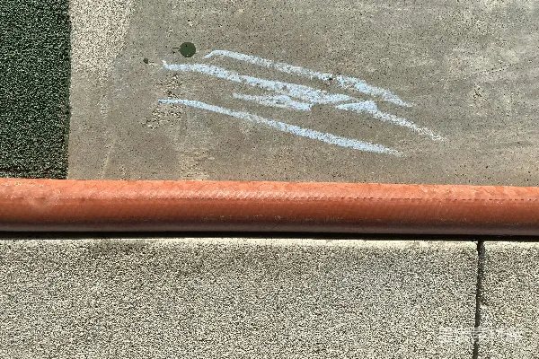 高清摄影 一幅近景图，显示了一条人行道，上面有涂鸦。