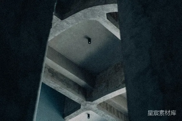高清摄影 抽象的实体建筑，带有几何形状和梁