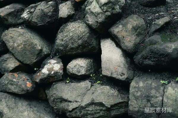 高清摄影 由大块粗糙的石头建造的墙。