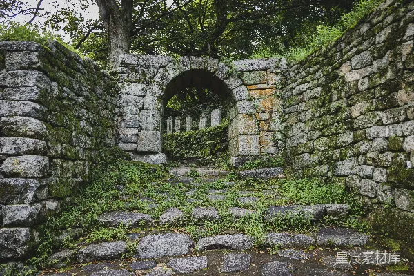 高清摄影 石拱门与石墙
