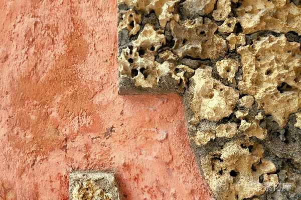 高清摄影 粗糙的珊瑚岩石和纹理粉红色的墙