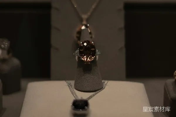 高清摄影 一条上面有戒指的项链