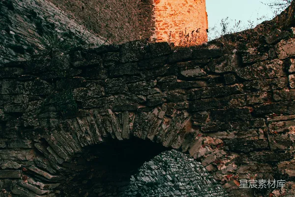 高清摄影 一座石头桥和一座砖塔背景