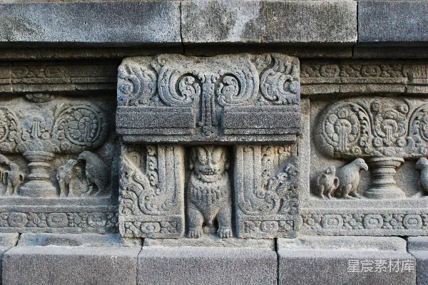高清摄影 古代石刻中的动物和神话生物