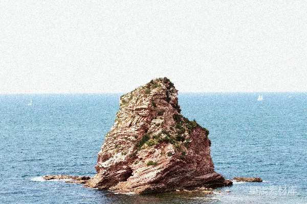 高清摄影 白天海边的棕色岩石堆