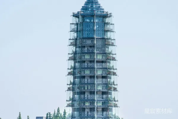 高清摄影 蓝白相间的混凝土建筑