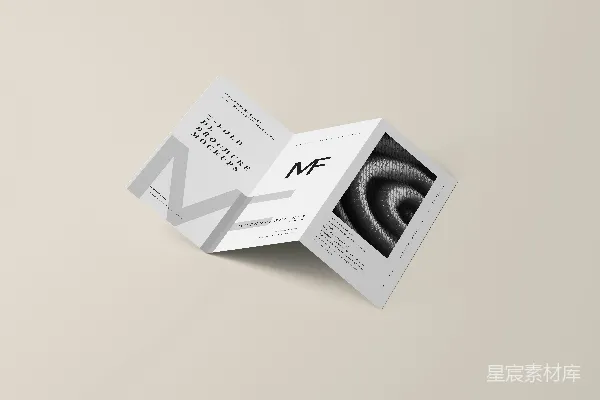 高清摄影 一张折叠的宣传册，上面有黑白图像。