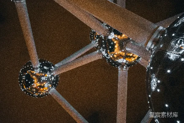 高清摄影 夜幕下原子结构的特写