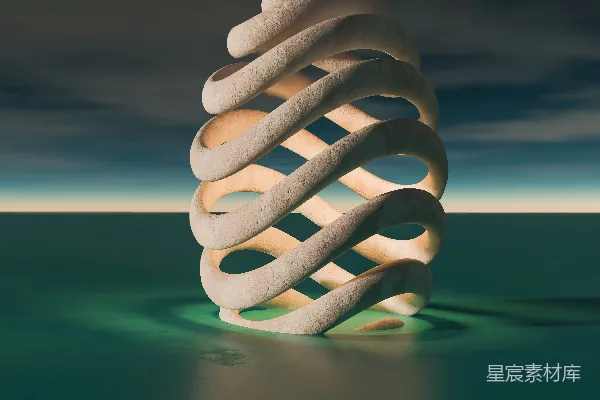 高清摄影 一个螺旋形的物体漂浮在水面上。