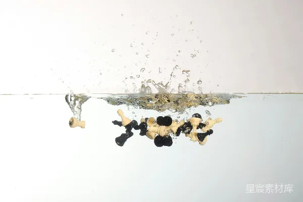 高清摄影 一组黑白相间的物体漂浮在水中